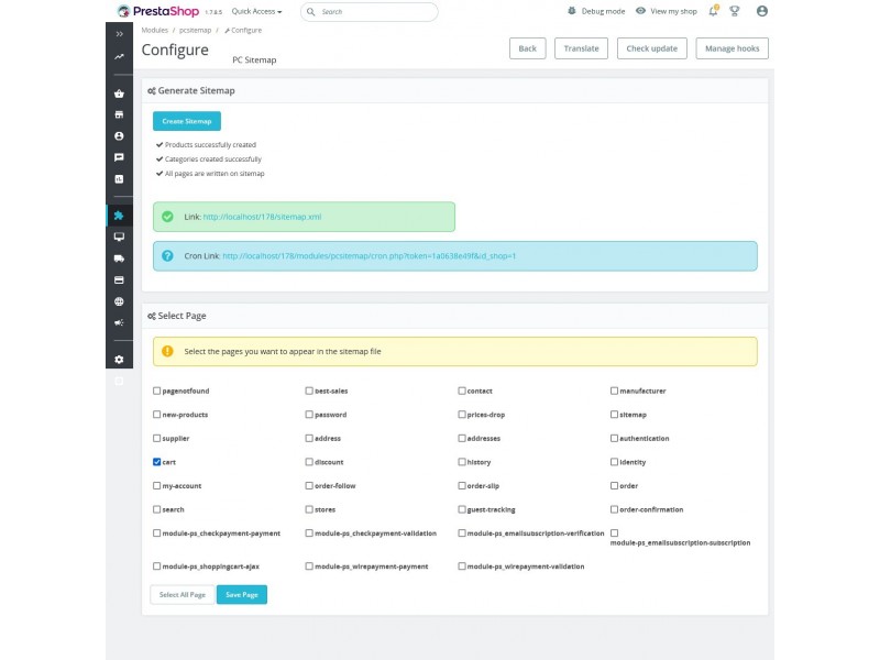 Prestashop Sitemap Generator