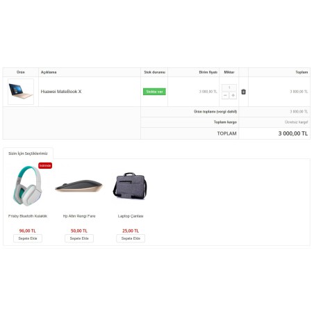Extra Product Module in Cart
